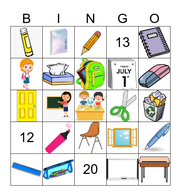 SCHOOL Bingo Card