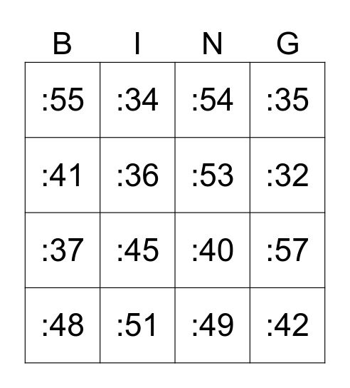 La Hora-After the 30 mins Bingo Card