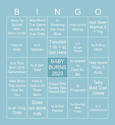 FIND THE GUEST WHO... Bingo Card