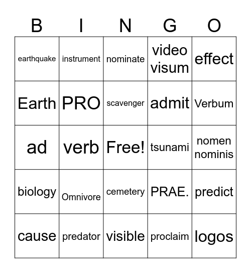 4th Grade 10-5-23 Bingo Card