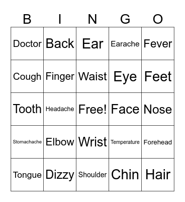 Health Bingo Card