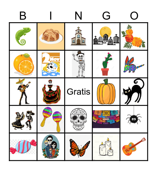 Dia de los muertos Bingo Card