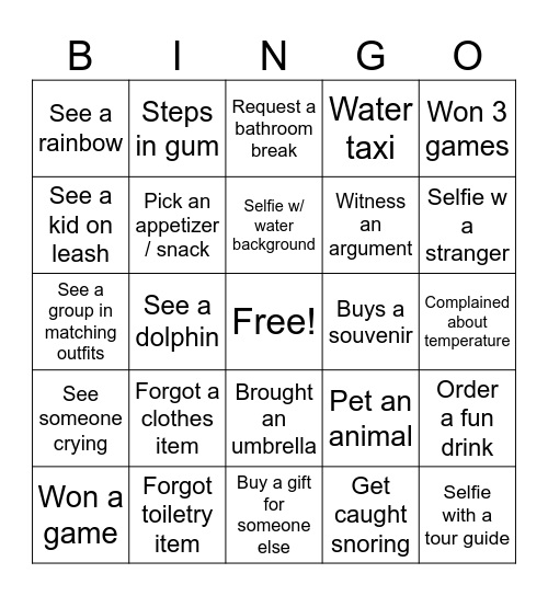 girls trip Bingo Card