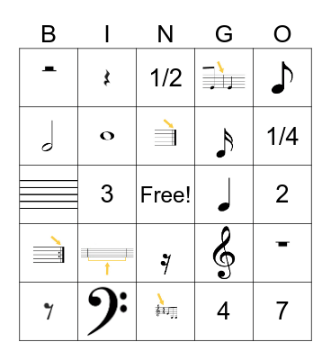 MUSICAL BINGO Card