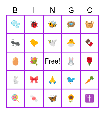 Easter Bingo Card