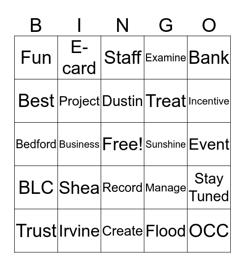 Town Hall Meeting Bingo Card