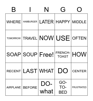 LESSON 16-18 REVIEW Bingo Card