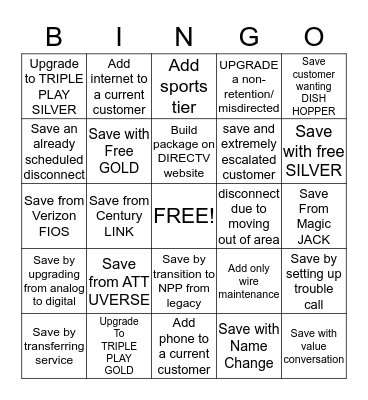 Super Saver Bingo Card