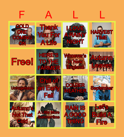 Fall Country Bingo! Bingo Card