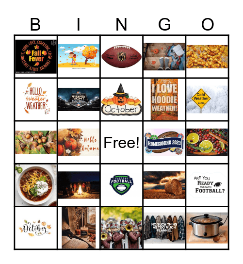 October Fun Bingo Card