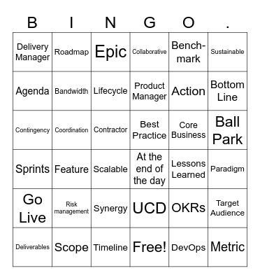 Buzzword Bingo Card
