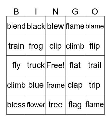 Blends Bingo Card