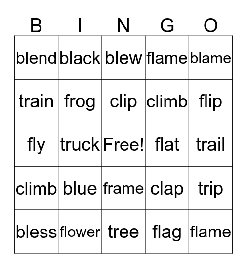 Blends Bingo Card