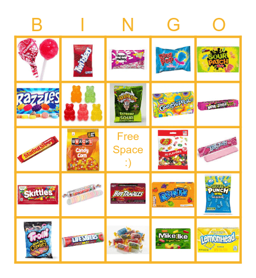 Low Phosphorus Halloween Candy Bingo Card