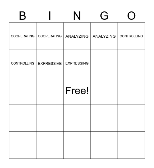 BUYING STYLE BINGO Card