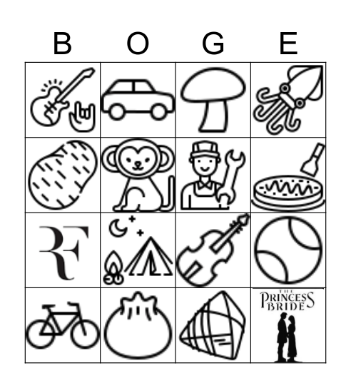 BOGE Bingo Card