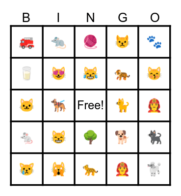 Cat Bingo Card