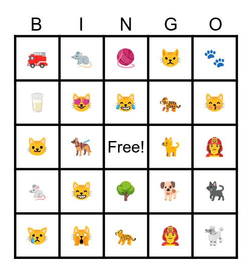 Cat Bingo Card