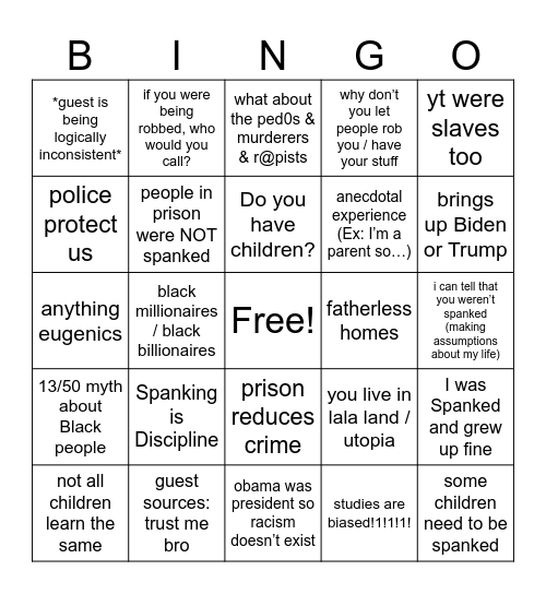 Baddie Bingo Card