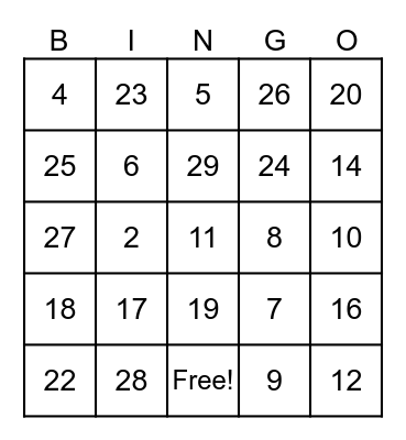HARVEST FESTIVAL - 2023 Bingo Card
