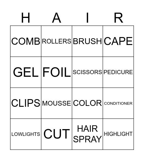 BEAUTY SCHOOL Bingo Card