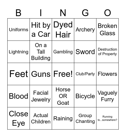 Kpop Bingo Card