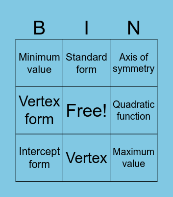 Vocab Unit 3 Bingo Card