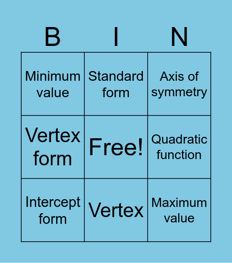 Vocab Unit 3 Bingo Card