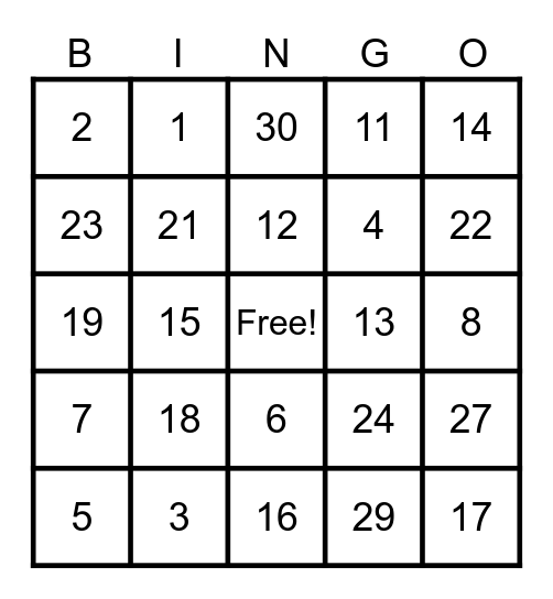 Aphasia Center Bingo! Bingo Card