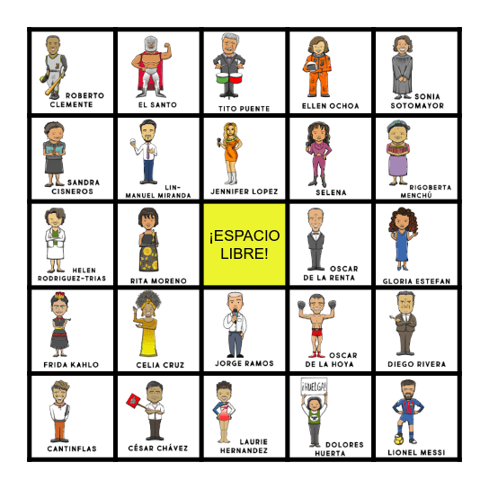 Hispanic Heritage Month LOTERÍA! Bingo Card