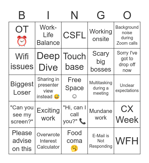 Customer Service Week Day 3 Bingo Card
