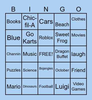 Happy Birthday Channin! Bingo Card