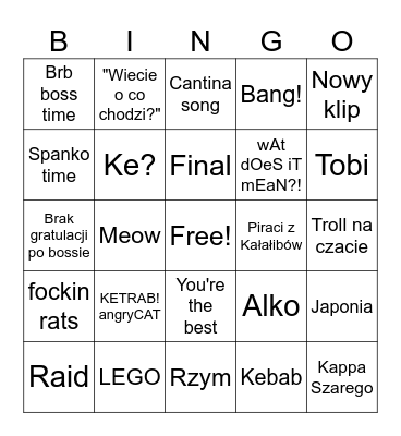 Terhena Bingo Card