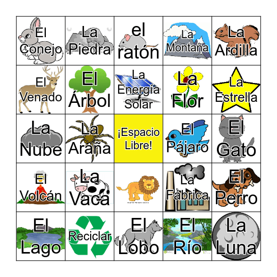 Bingo Español Bingo Card