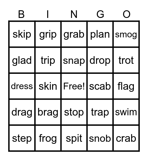 Blends Bingo Card