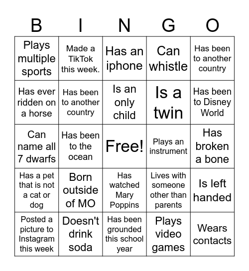 Bingo Card