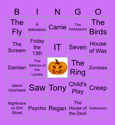 Halloween Horror Movie Bingo! Bingo Card