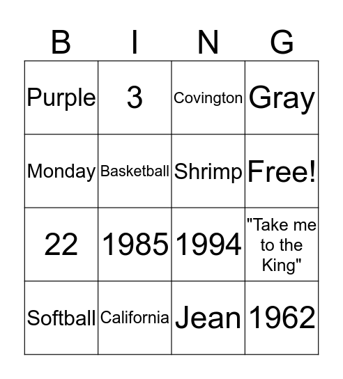 Happy Birthday  Bingo Card