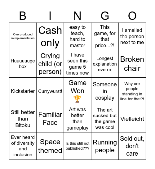 Spiel 2023 Bingo Card