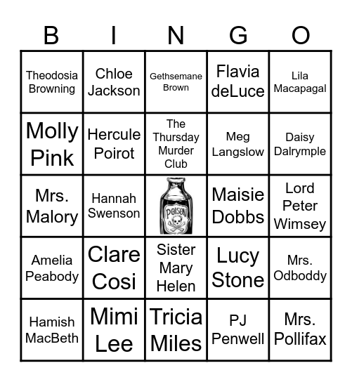 Cozy Mystery Sleuths Bingo Card