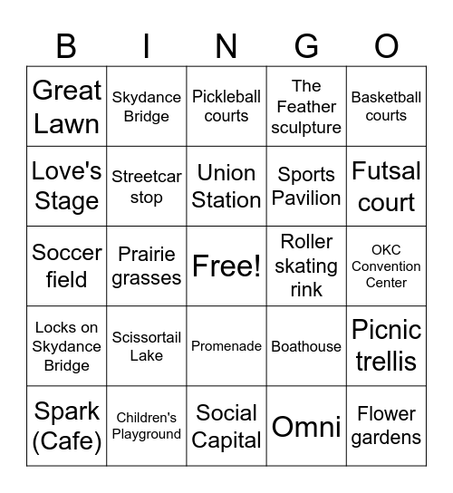 Scissortail Park Bingo Card