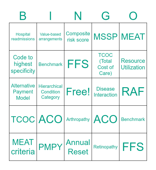 HCC Bingo Card