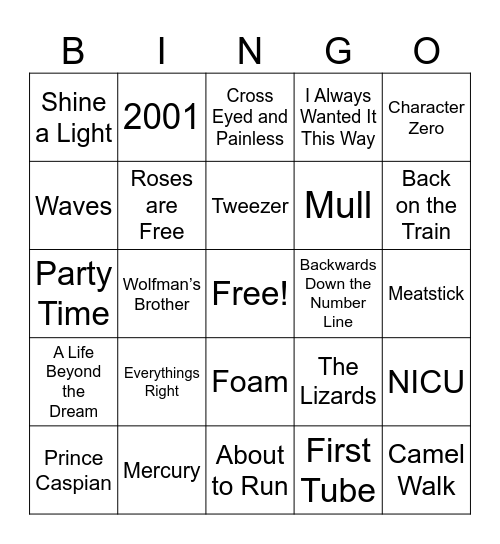 Josh's Phish Bingo, Y'all! Bingo Card