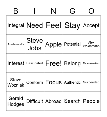 BLAST:Why do we feel the need to belong? Bingo Card