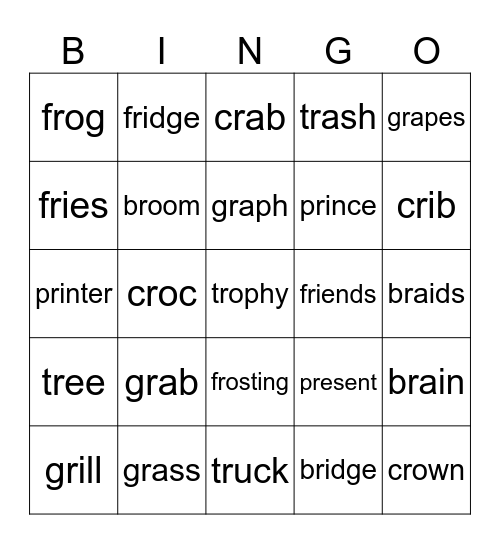 R Blend Bingo Card