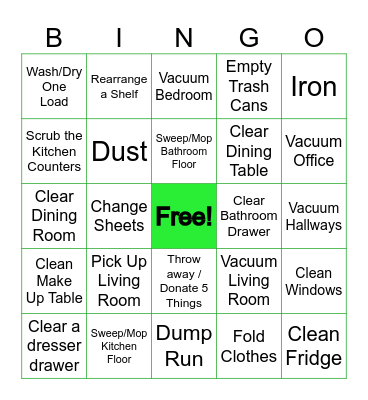 15 Minute BINGO Card