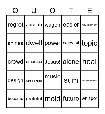 General Conference October 2023 Bingo Card