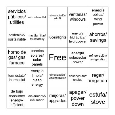 Energy Trust of Oregon - Loteria Bingo Card