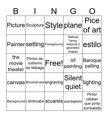 El Arte 4H B Bingo Card