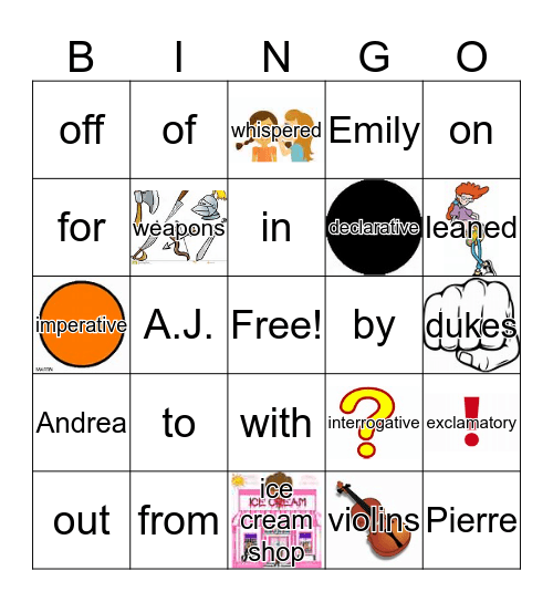 Review Skills Bingo Card